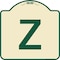 Signmission Designer Series Sign W/ Letter Z, Tan & Green Heavy-Gauge Aluminum Sign, 18" x 18", TG-1818-22914 A-DES-TG-1818-22914 - alternate 1